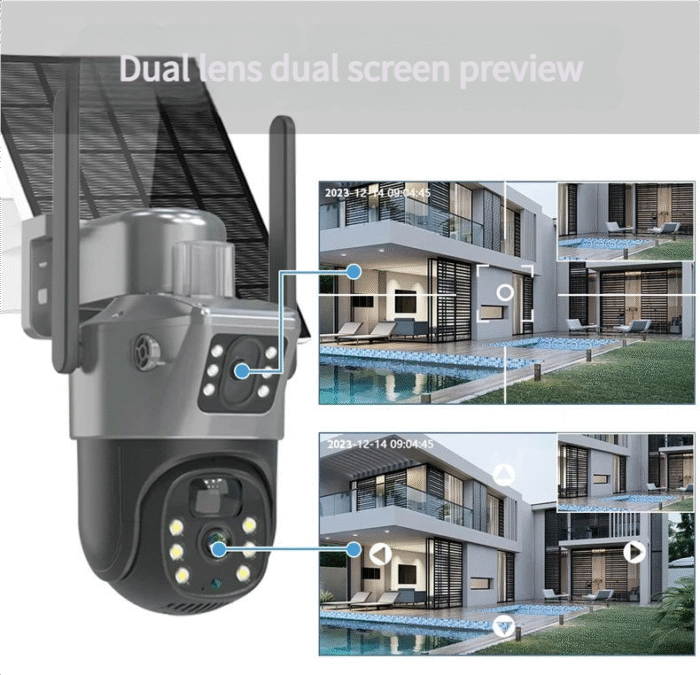 Solar powered solar cctv camera home mobile phone remote dual lens outdoor 4g solar powered monitoring - Image 2